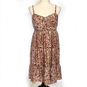 Fossil Mauve Pink Print Babydoll Dress, M